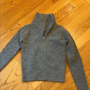 Topshop Charcoal gray Knit Sweater zippered cardigan XS